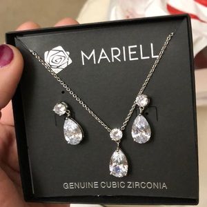MARIELL Bridal Diamond earring and necklace set